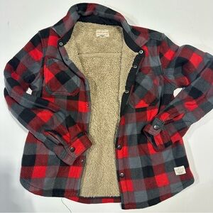 Weatherproof Plaid Kids Jacket with Sherpa Lining